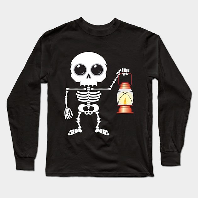 Little Skeleton Long Sleeve T-Shirt by Ferrous Frog